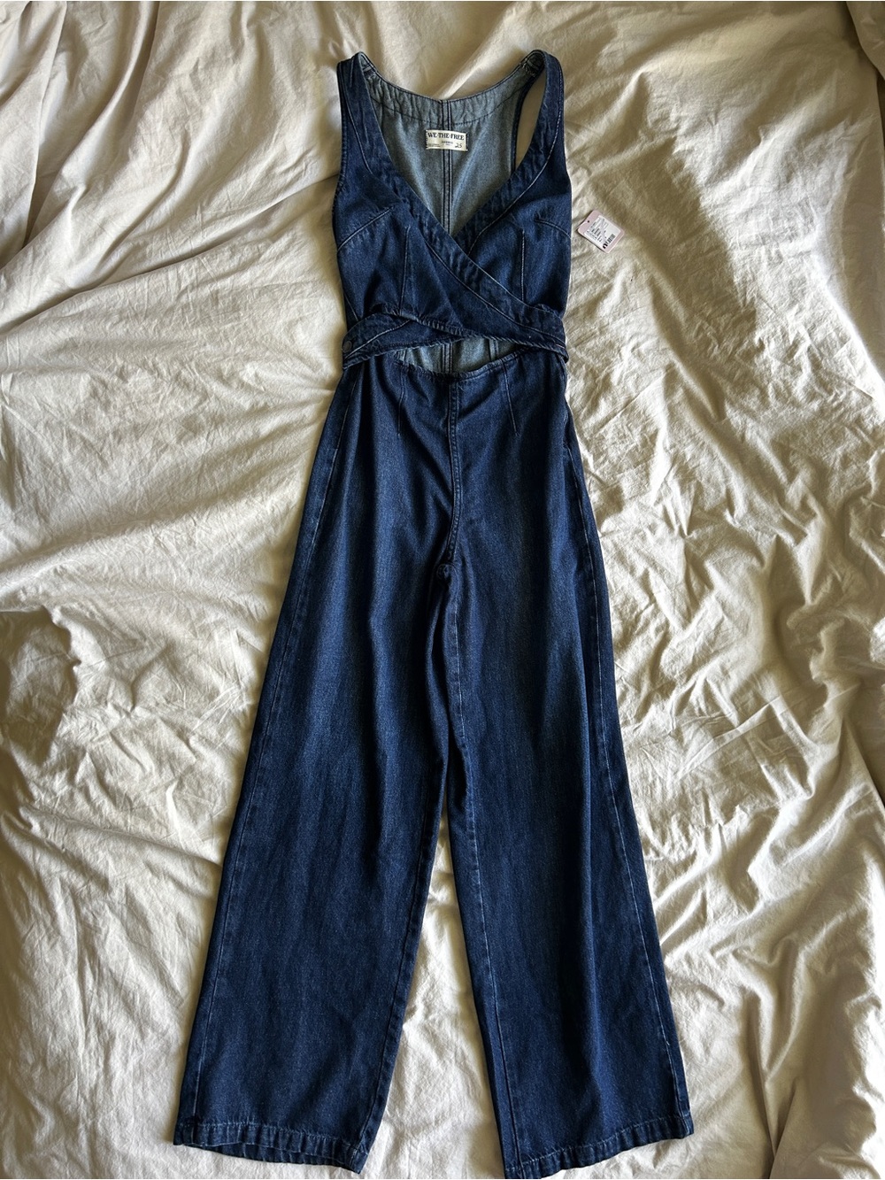 We the Free Size 25 Denim Wide-Leg Jumpsuit - Dark Blue NWT